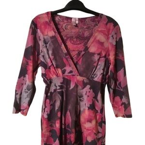 Sweet Pea Peplum Mesh Layered Top